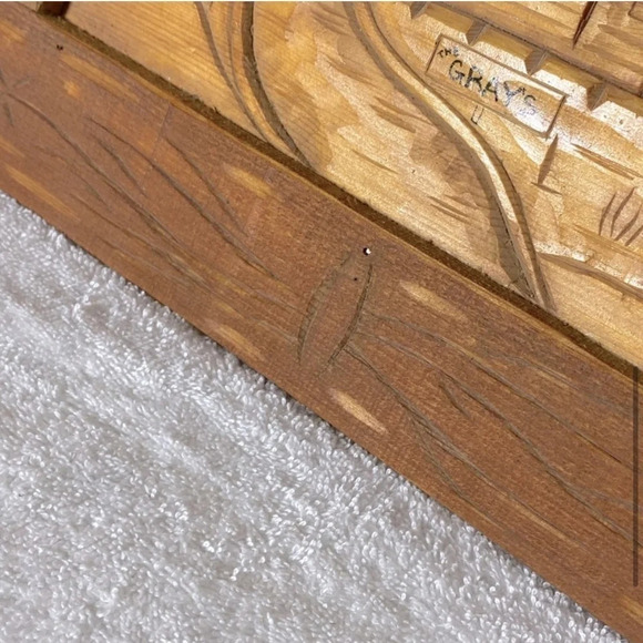 Vintage Hand Carved 3D Wood Homestead Art - Picture 7 of 10